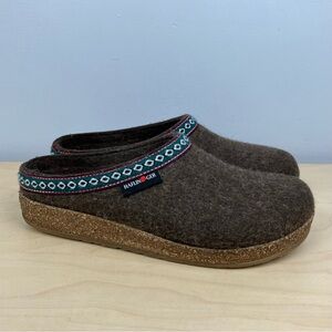 Haflinger Women’s Size 39 / 8-8.5 Grizzly Brown Wool Clogs Slip On Shoes